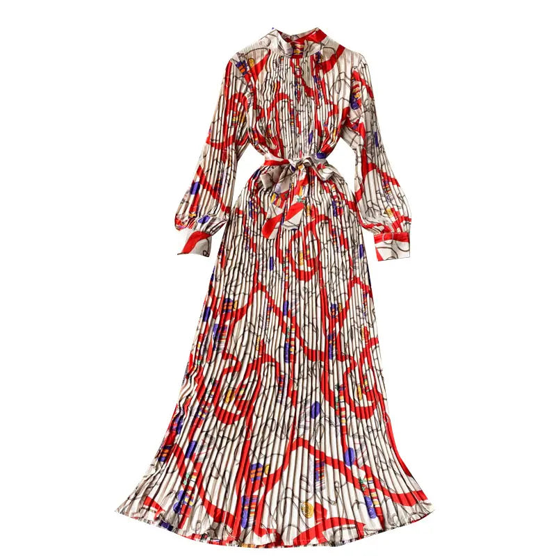 Red & White Nautical print dress by BABE The Label