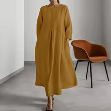 Mustard linen dress by BABE The Label