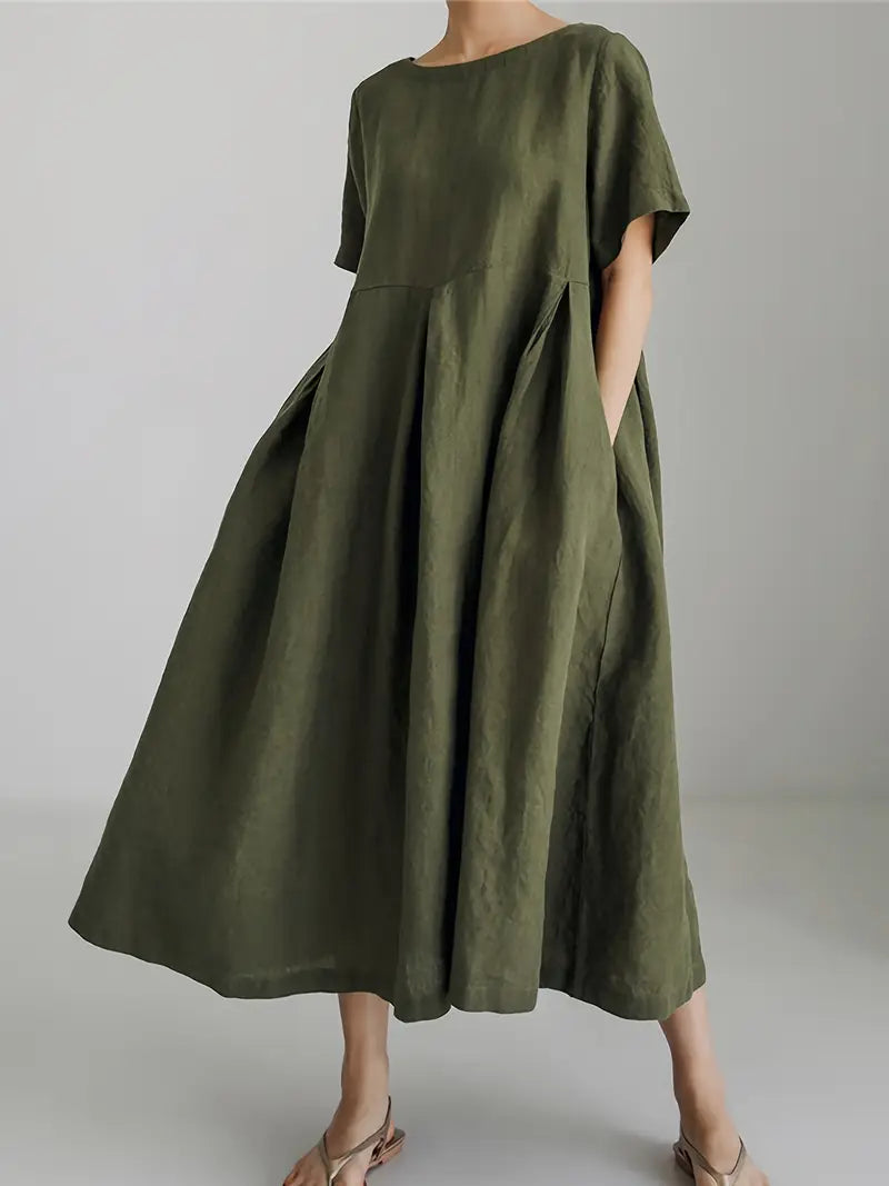 Army Green Linen dress by BABE The Label